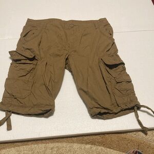 Faded Glory Tan Cargo Shorts Durable Cotton Blend